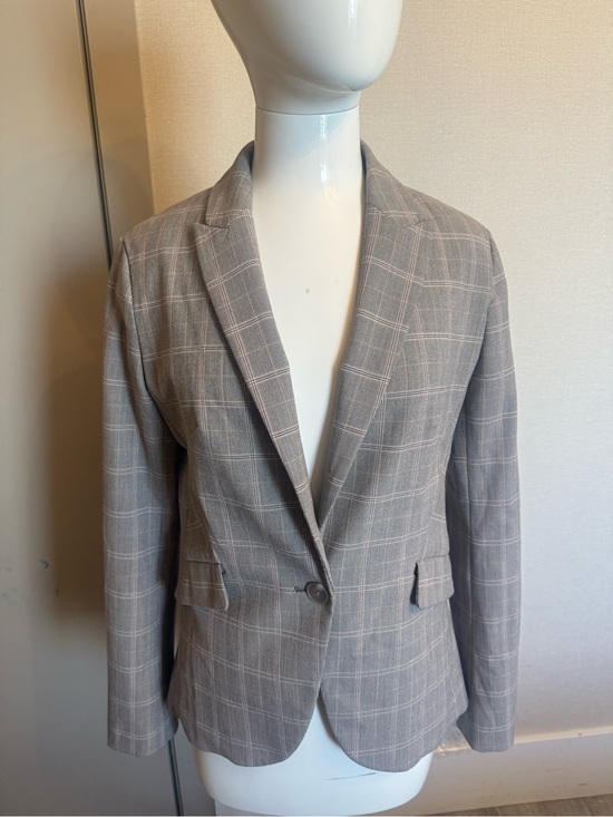 Express Jackets & Blazers - Express Women's Taupe Plaid Single-Button Blazer